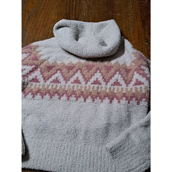 Small Kaisley Long Sleeve Turtleneck Grey Pink Tan Soft Sweater Shirt Pullover - Picture 2 of 4